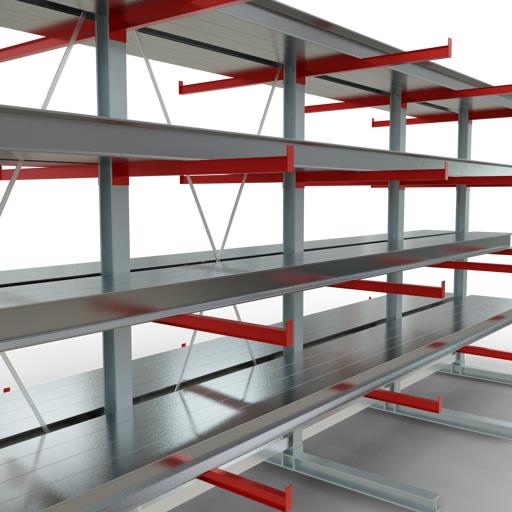 Doppelseitiges Kragarmregal-Set K6000 (für schwere Belastungen)