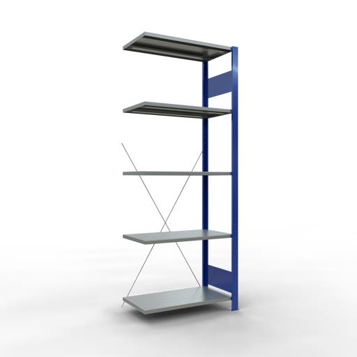 Stecksystem Anbauregal, MULTIplus 150 kg, einseitig nutzbar (Kreuzstreben)