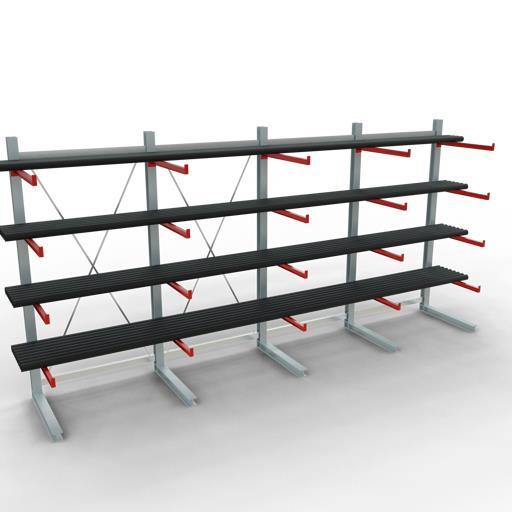 Einseitiges Kragarmregal-Set K6000 (für schwere Belastungen)