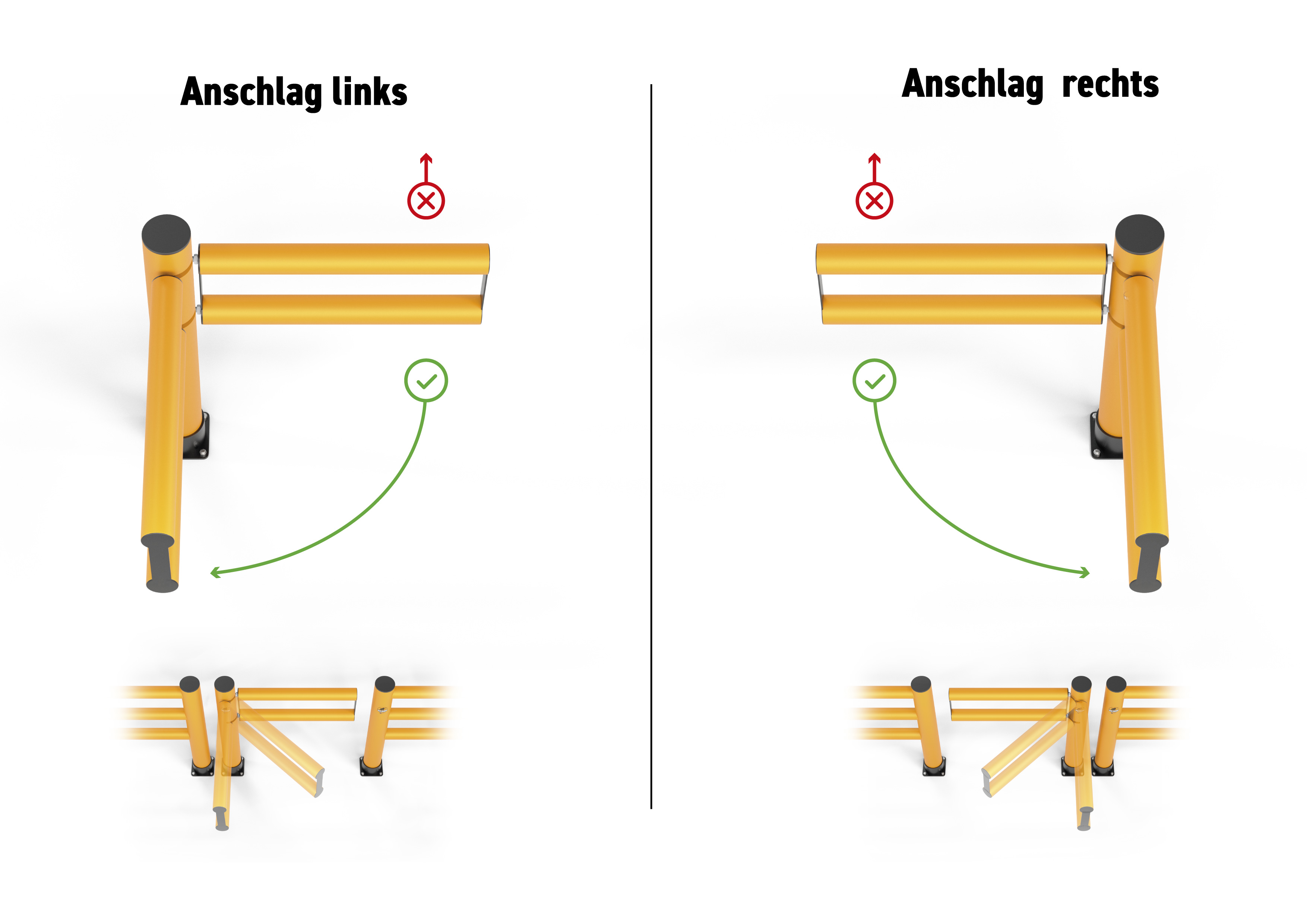 Schwingtür "Anschlag rechts" für Kunststoff-Geländer