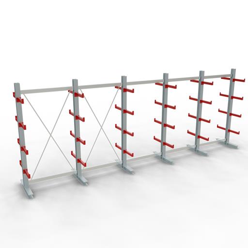 Doppelseitiges Kragarmregal-Set K3000 (für mittlere Belastungen)