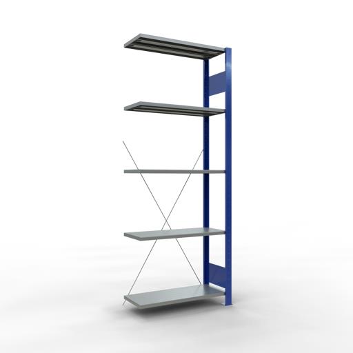 Stecksystem Anbauregal, MULTIplus 150 kg, einseitig nutzbar (Kreuzstreben)