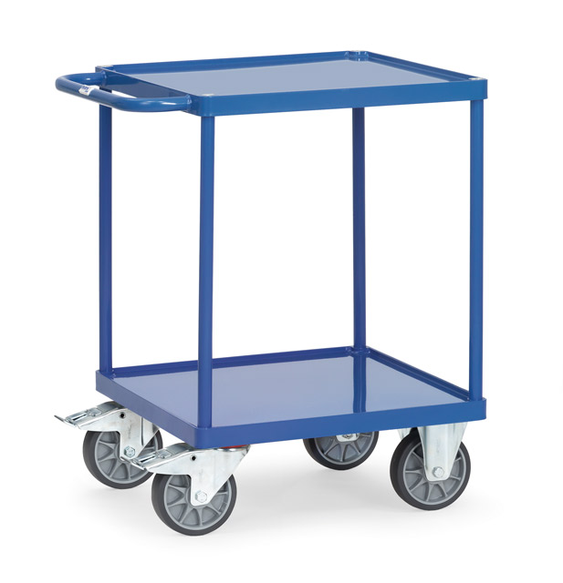 Kleiner Tischwagen mit Stahlblech-Wannen, Tragkraft 500 kg