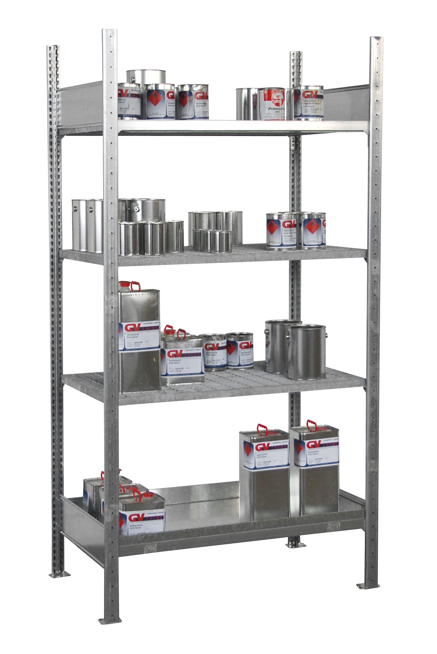 Kleingebinderegal mit Wannenboden SERIE 3000