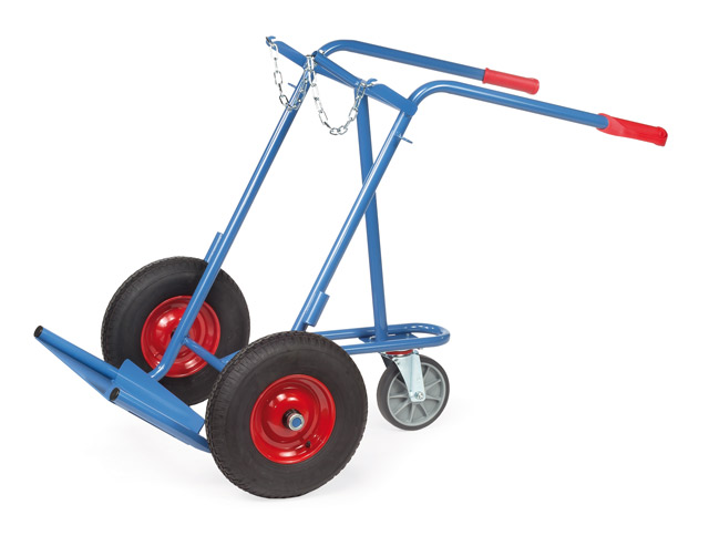 Stahlflaschenkarre mit Stützrolle für zwei 50l Flaschen