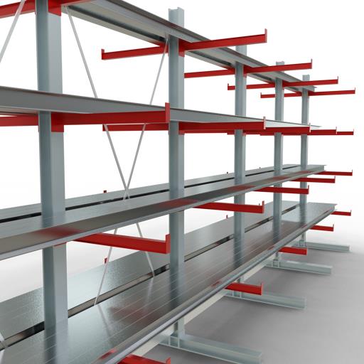 Doppelseitiges Kragarmregal-Set K6000 (für schwere Belastungen)