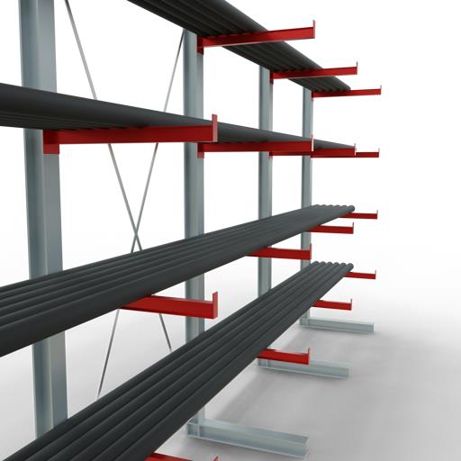 Einseitiges Kragarmregal-Set K6000 (für schwere Belastungen)