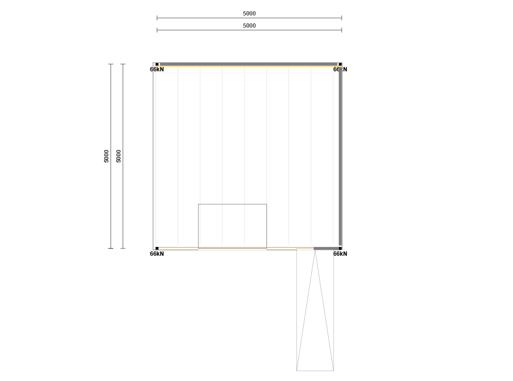 Lagerbühne 5x5m, mit Palettenübergabe, Treppe und Geländer