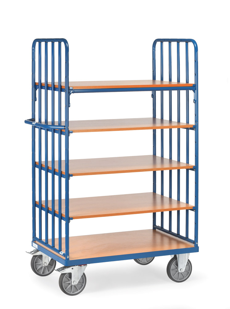Etagenwagen mit Stahlrohr-Stirnseiten, 5 Etagen