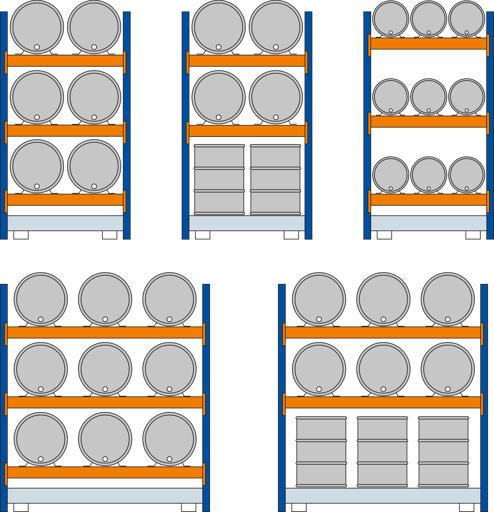Umweltregal zur Lagerung schwerer Fässer