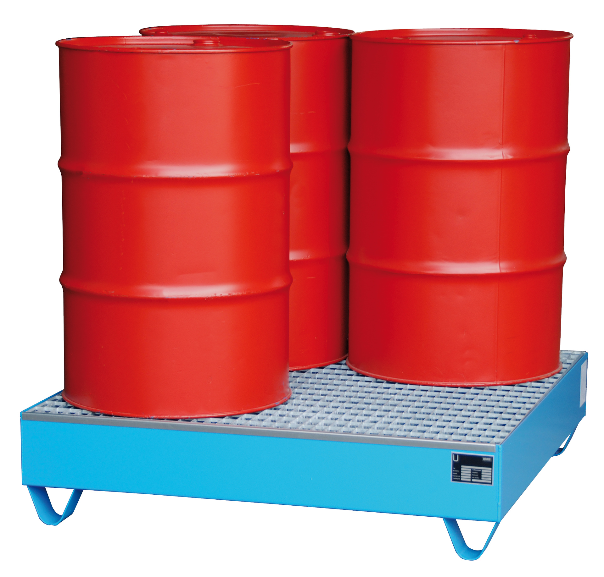 Auffangwanne SERIE 2000 mit Füße - mit Gitterrost