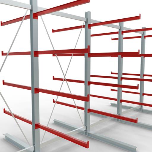 Doppelseitiges Kragarmregal-Set K6000 (für schwere Belastungen)