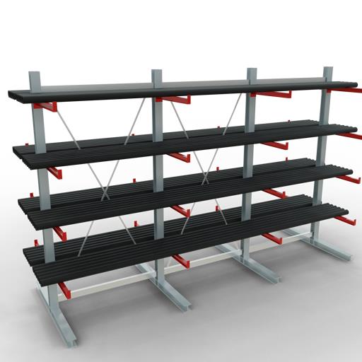 Doppelseitiges Kragarmregal-Set K6000 (für schwere Belastungen)