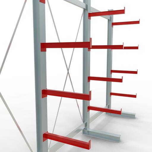 Einseitiges Kragarmregal-Set K3000 (für mittlere Belastungen)