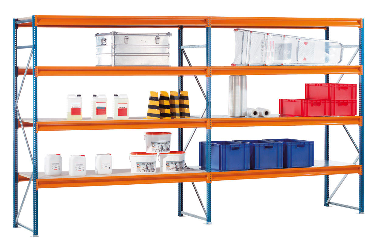 Weitspannregal W100 zur Lagerung sperriger schwerer Güter