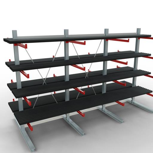 Doppelseitiges Kragarmregal-Set K6000 (für schwere Belastungen)