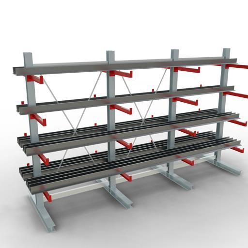 Doppelseitiges Kragarmregal-Set K3000 (für mittlere Belastungen)