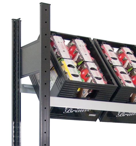 Getränkekistenregal mit 3 Ebenen, schwarz/silber