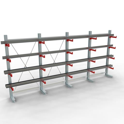 Einseitiges Kragarmregal-Set K3000 (für mittlere Belastungen)