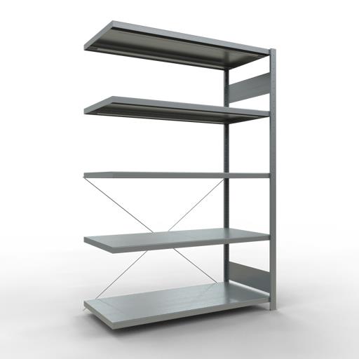 Stecksystem Anbauregal, MULTIplus 250 kg, einseitig nutzbar (Kreuzstreben)