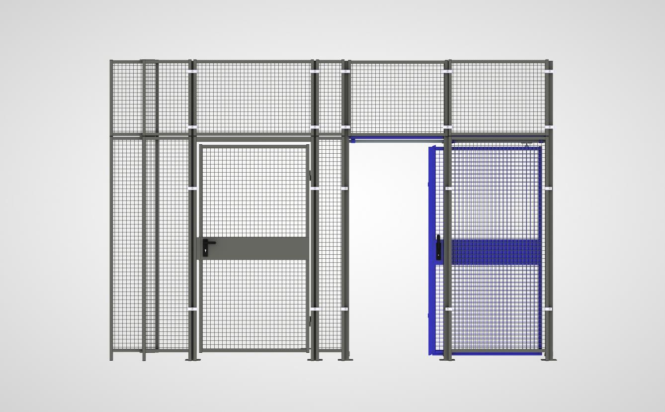 Schiebetür, einflügelig, Acrylglas/Blech-Kombination (System 9200)
