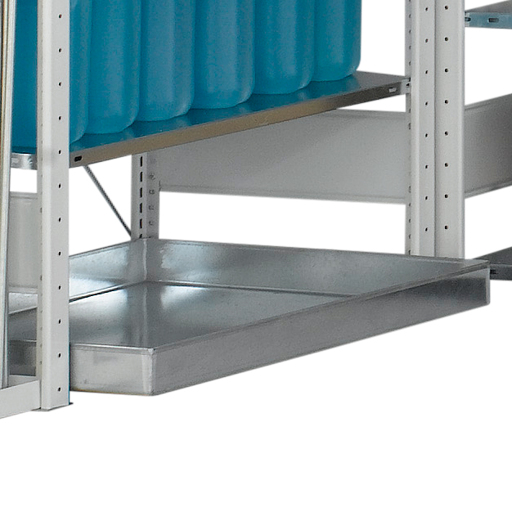 Nachrüstbare Bodenwanne für Fachbodenregale, verzinkt