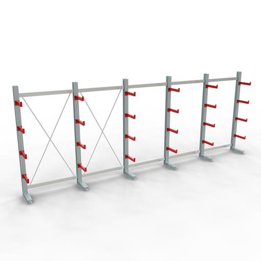 Einseitiges Kragarmregal-Set K3000 (für mittlere Belastungen)