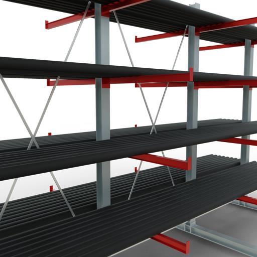 Doppelseitiges Kragarmregal-Set K6000 (für schwere Belastungen)