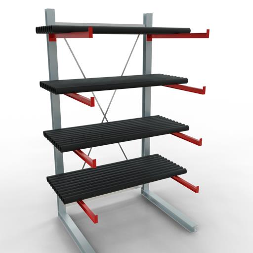 Einseitiges Kragarmregal-Set K6000 (für schwere Belastungen)