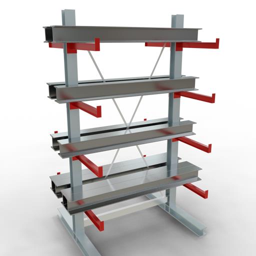 Doppelseitiges Kragarmregal-Set K3000 (für mittlere Belastungen)