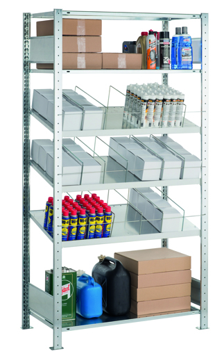 Kombibodenregal mit Trennbügel