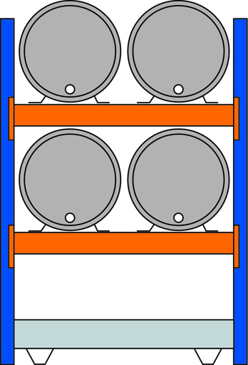 Umweltregal zur Lagerung schwerer Fässer