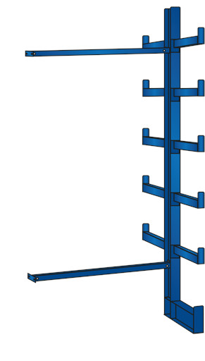 Anbauregal zu Kragarmregal Set K1000, doppelseitig, Höhe 2.000 mm
