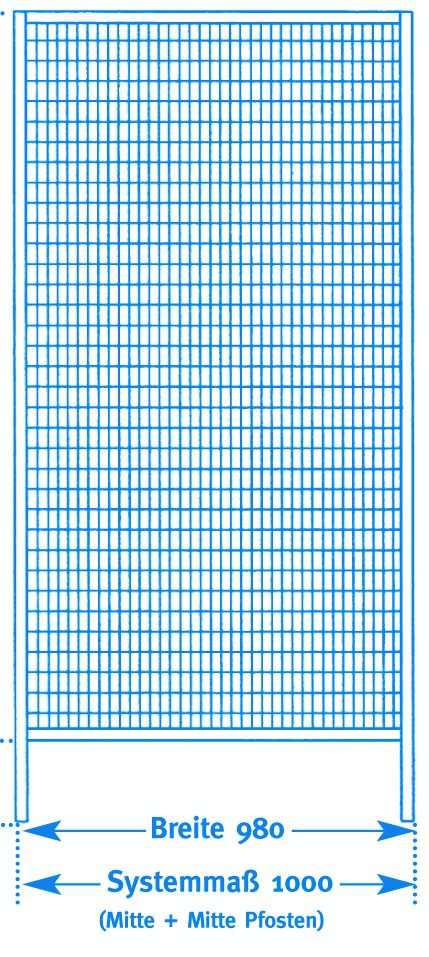 Aufsatz-Wandelement mit Gitterfüllung (System 9200)