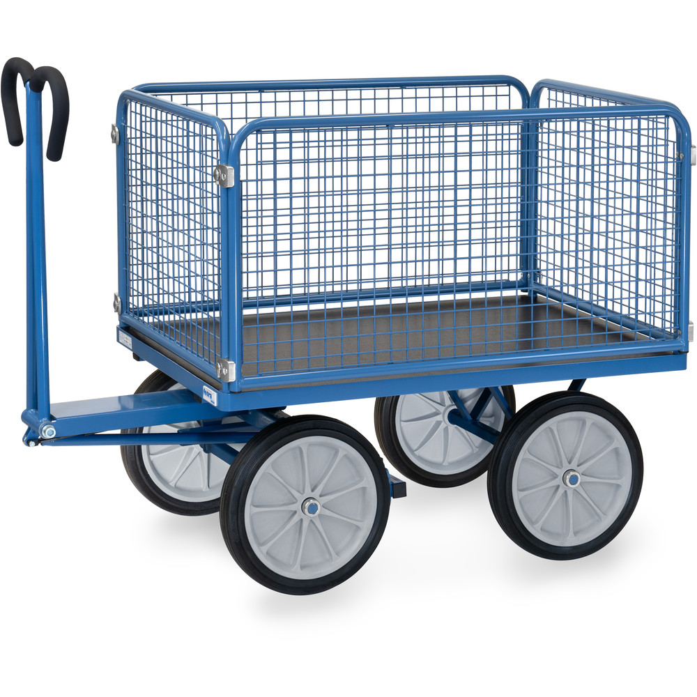 Großer Handpritschenwagen mit Gitterwänden, Tragkraft 1000 kg | fetra 6434V