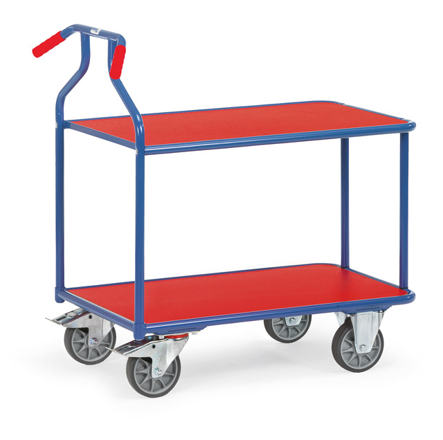 Optiliner-Tischwagen, blau/rot, Tragkraft 400 kg