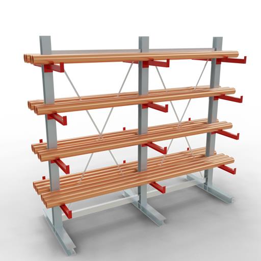 Doppelseitiges Kragarmregal-Set K3000 (für mittlere Belastungen)