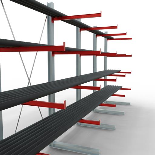 Einseitiges Kragarmregal-Set K6000 (für schwere Belastungen)