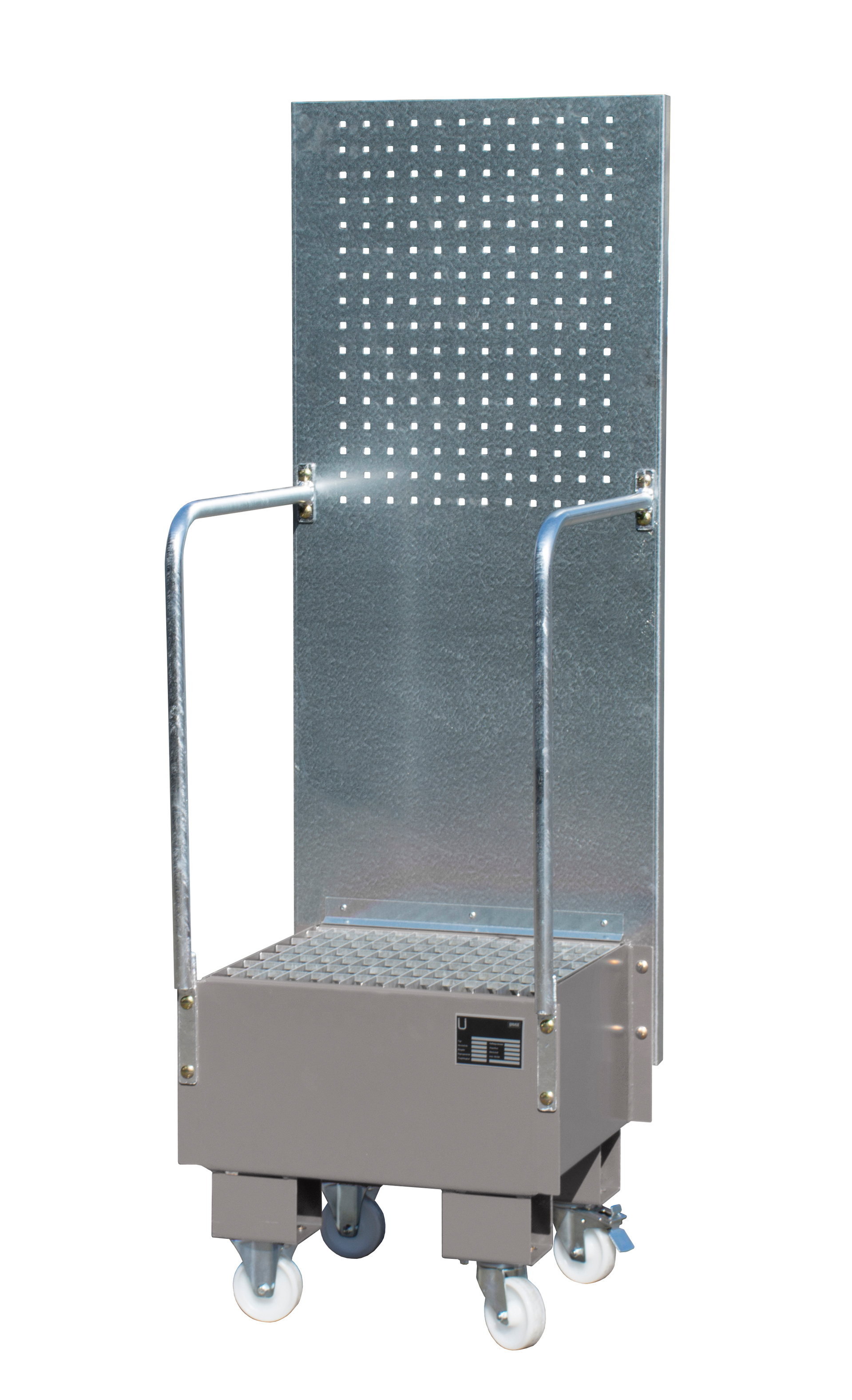 Fahrbare Auffangwanne mit Lochplattenwand Typ LPW 60
