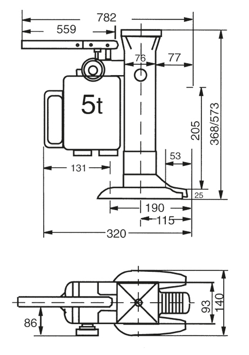 Maschinenheber, hydraulisch