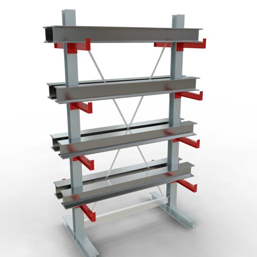 Doppelseitiges Kragarmregal-Set K3000 (für mittlere Belastungen)