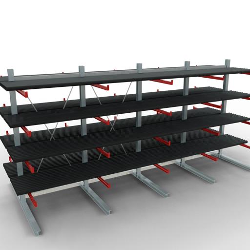 Doppelseitiges Kragarmregal-Set K6000 (für schwere Belastungen)