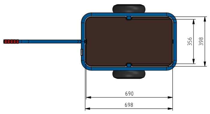 Kleiner Handwagen mit Holzboden, Tragkraft 200 kg