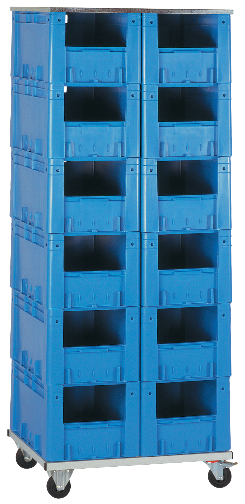 VTR Sichtlagerkasten-Regal auf Rollen (L620 x B420 mm)
