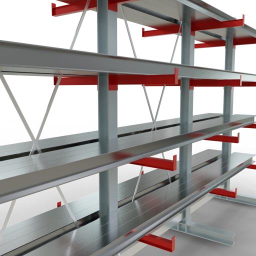 Doppelseitiges Kragarmregal-Set K3000 (für mittlere Belastungen)