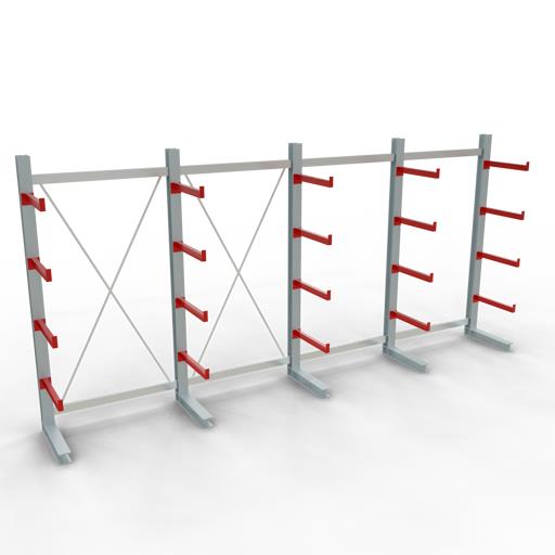 Einseitiges Kragarmregal-Set K3000 (für mittlere Belastungen)