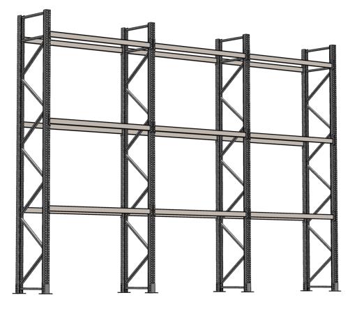 Palettenregal-Set für den Außenbereich (3 Felder - feuerverzinkt)