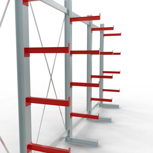 Einseitiges Kragarmregal-Set K3000 (für mittlere Belastungen)