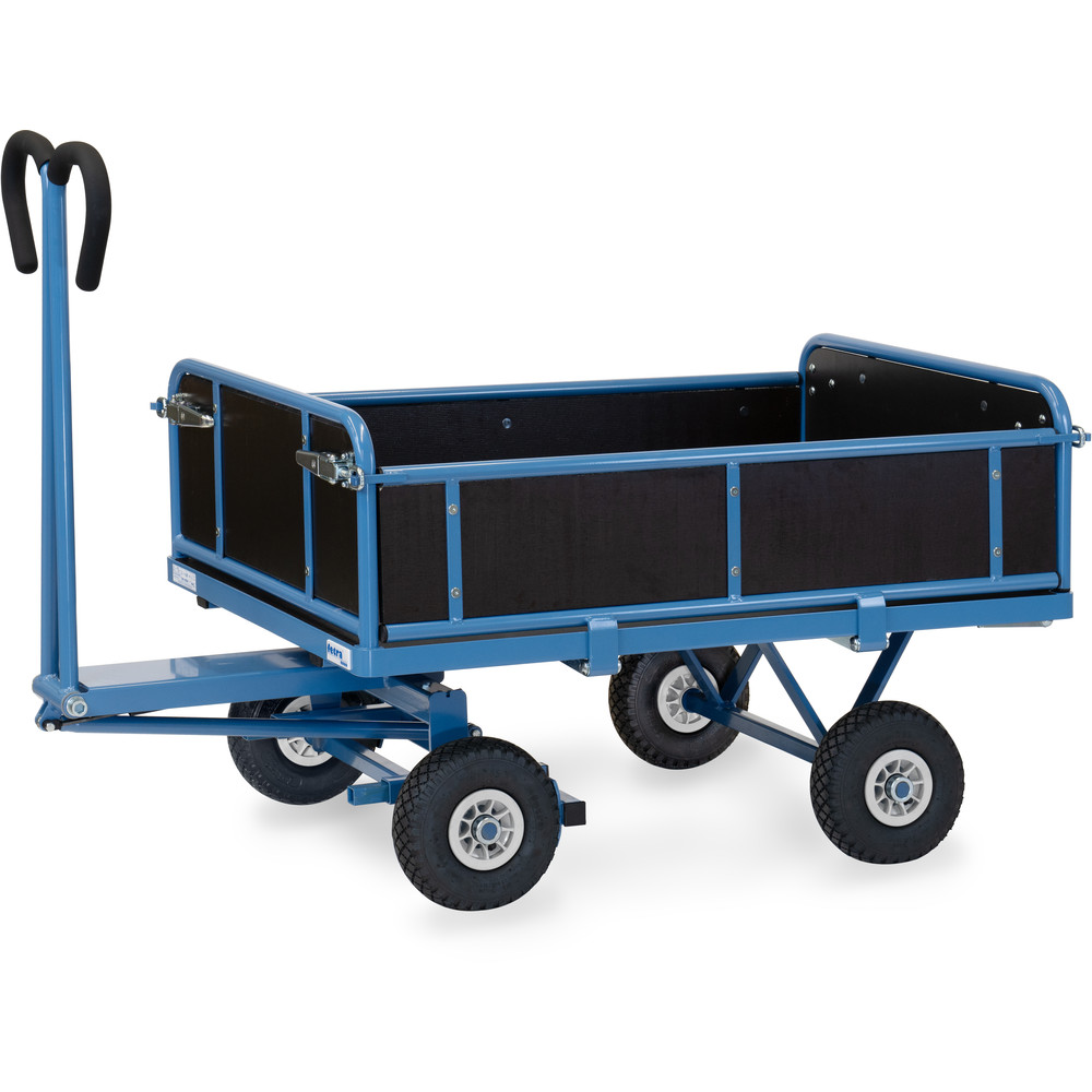 Großer Handpritschenwagen mit Bordwänden, Tragkraft 700 kg | fetra 6453L