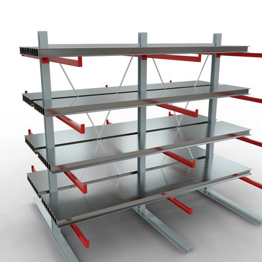 Doppelseitiges Kragarmregal-Set K6000 (für schwere Belastungen)